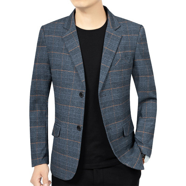 Herren Kariertes Slim-Fit Sakko Drune