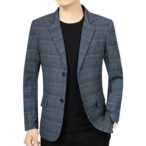 Herren Kariertes Slim-Fit Sakko Drune