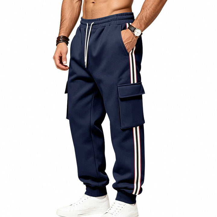 Herren Cargo-Jogginghose mit Cargo-Taschen und seitlichen Kontraststreifen Drune