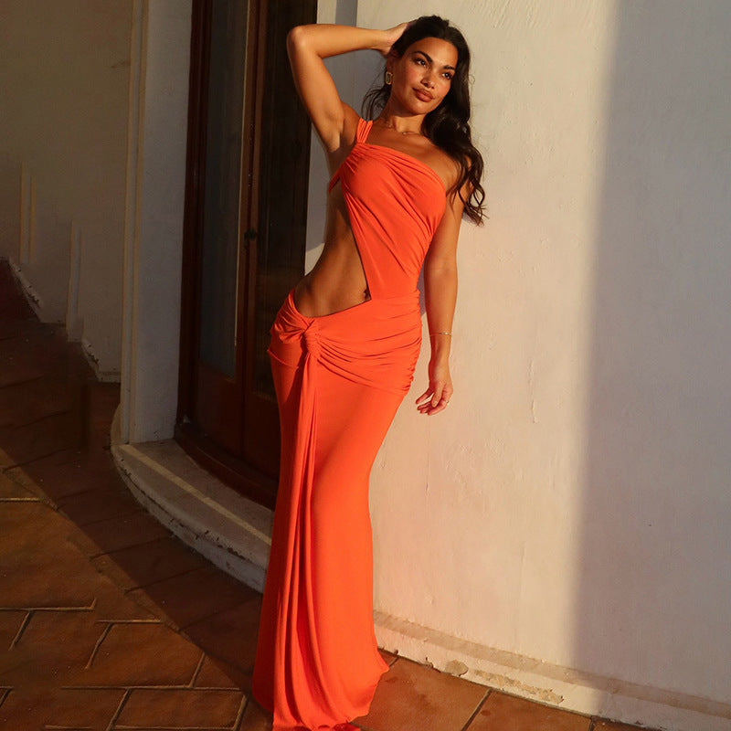 Damen Elegantes Minikleid mit seitlichem Cut-Out und raffinierten Raffung Drune