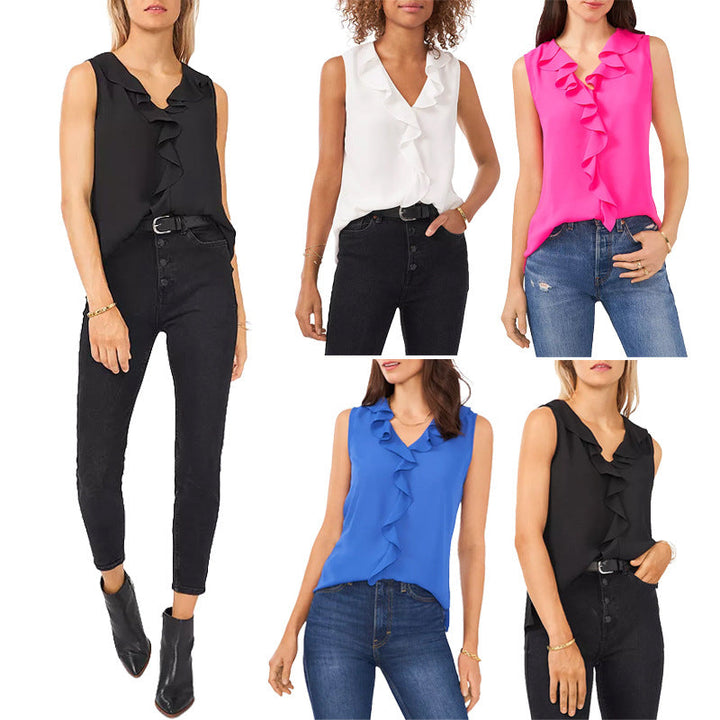 Damen Bluse mit Rüschendetails Drune