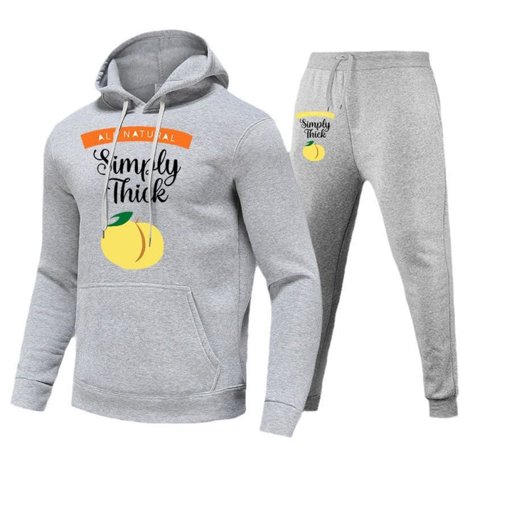 Damen Hoodie- und Jogginghose-Set mit kreativem Fruchtmotiv und bequemer Passform Drune