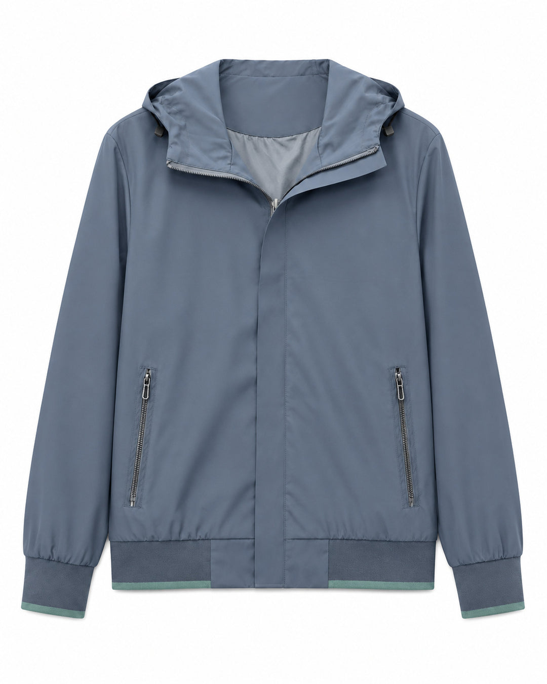 Herren Kapuzen-Blouson Leichter Windbreaker mit geripptem Saum und verdeckter Reißverschlussleiste Drune