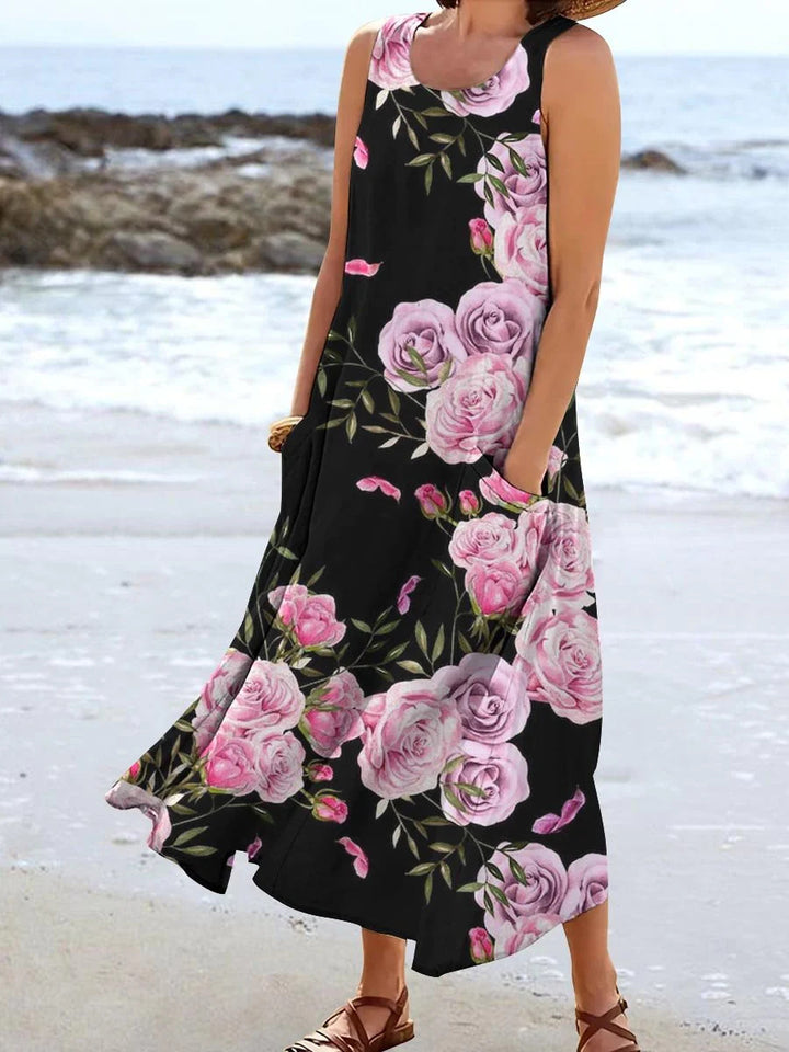 Damen Maxikleid mit floralem Design Drune