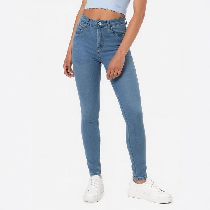 Damen nan hochgeschnittene Skinny-Jeans mit figurformendem Stretch und knöchellanger Passform Drune
