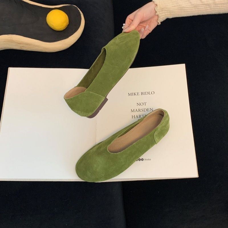 Damen elegante Slipper aus weichem Veloursleder Drune