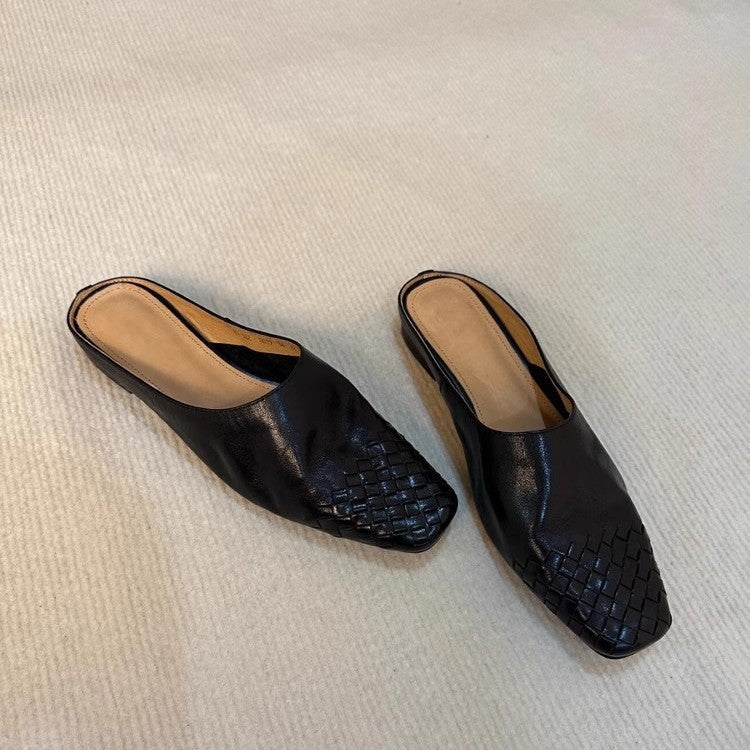 Damen Mules mit geflochtenem Design und bequemer Sohle Drune