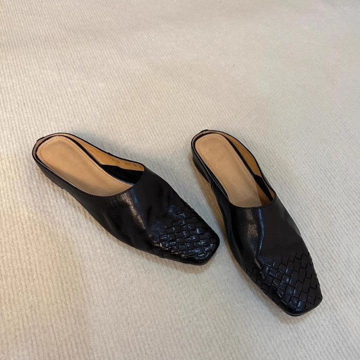 Damen Mules mit geflochtenem Design und bequemer Sohle Drune