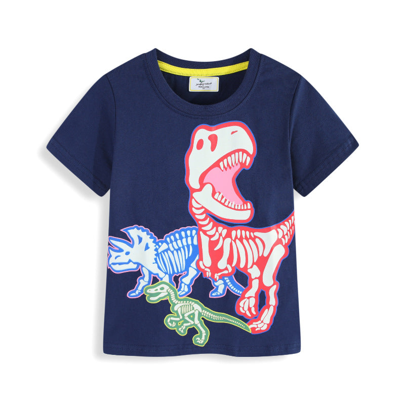 Jungen T-Shirt mit aufregendem Dinosaurier-Skelett-Design Drune