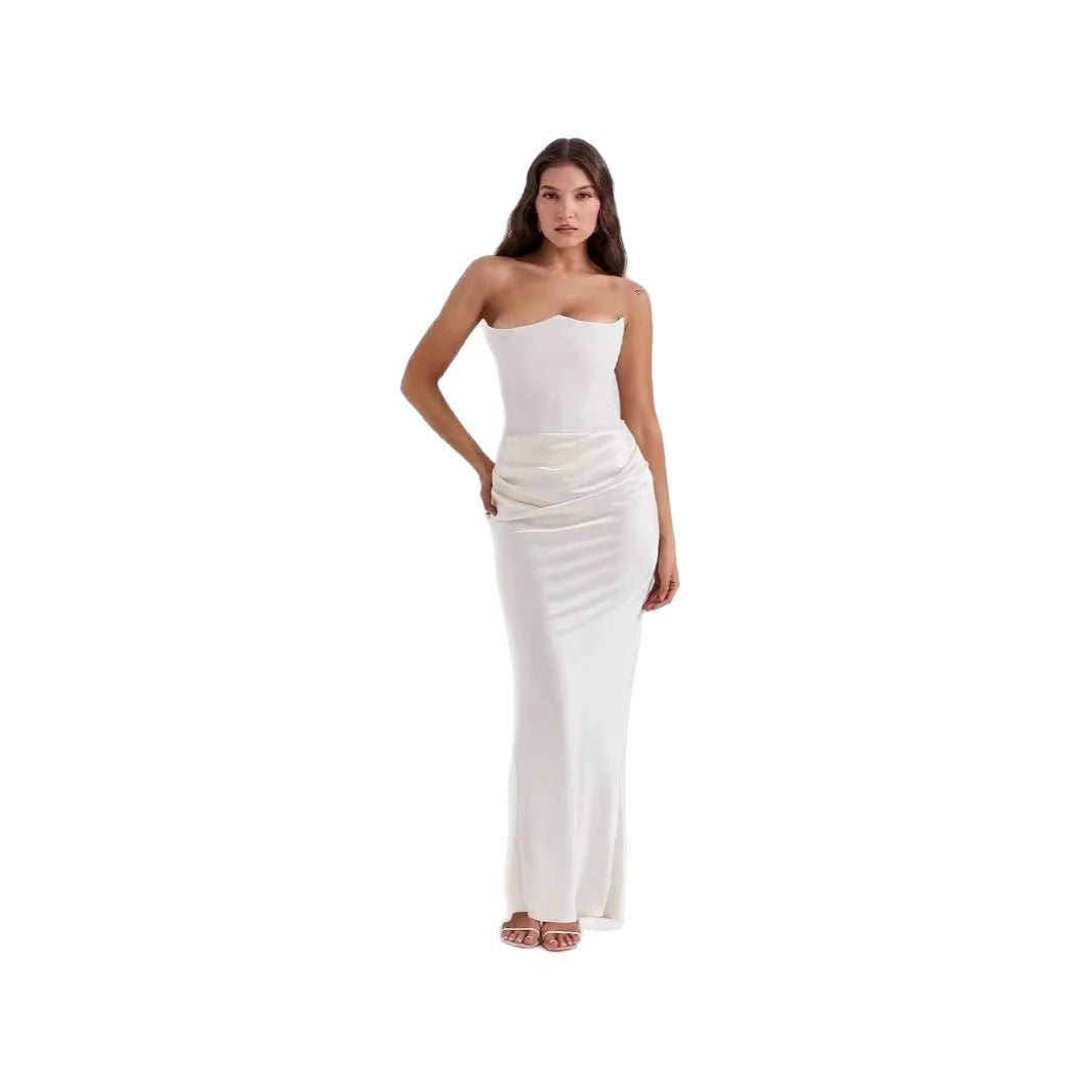 Damen elegantes, figurbetontes Abendkleid mit raffiniertem Taillendetail Drune