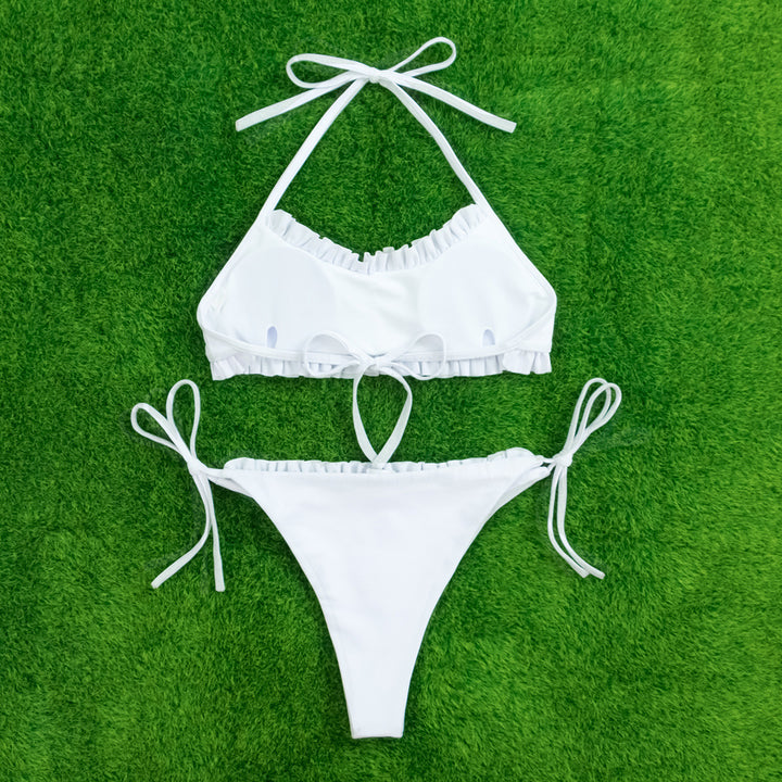 Damen Triangel-Bikini mit Rüschen und verstellbaren Trägern Drune