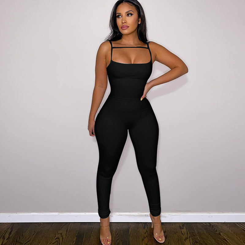 Damen Langärmeliger Jumpsuit mit schmalem Schnitt Drune