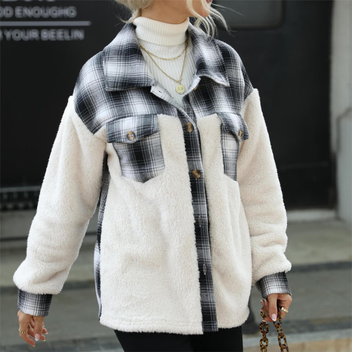 Damen Fluffy Overshirt Drune