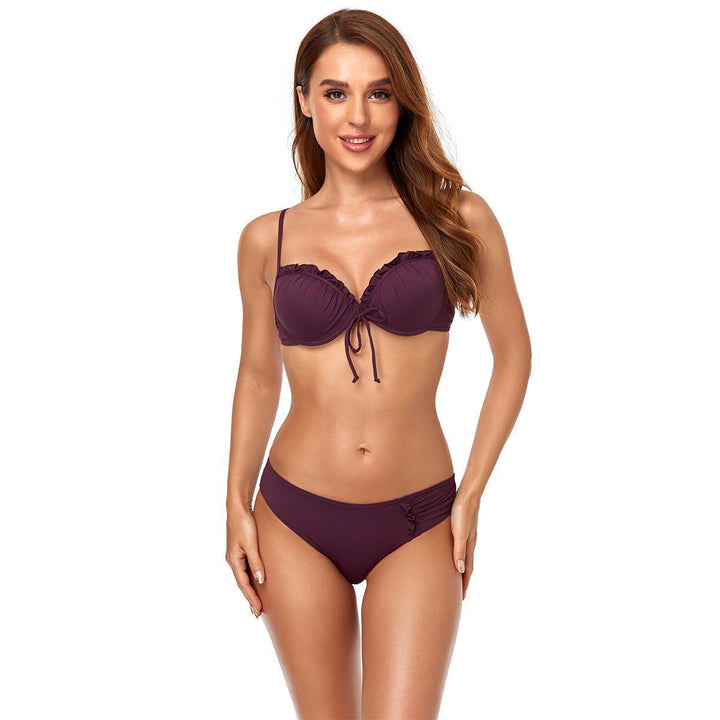 Damen Bikini mit Rüschendetails und verstellbaren Trägern Drune