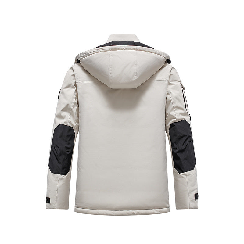 Herren Isolierter Field-Parka mit Kapuze, Mehrfach-Utility-Taschen und winddichter Shell Drune