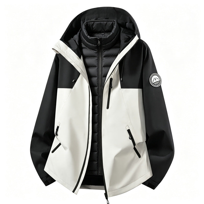 Damen kombinierbare Softshell Outdoorjacke mit abnehmbarer Steppinnenjacke Drune