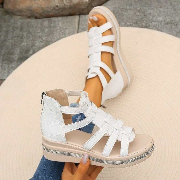 Damen Plateau-Sandalen mit verstellbarem Riemendesign und komfortablem Fußbett Drune