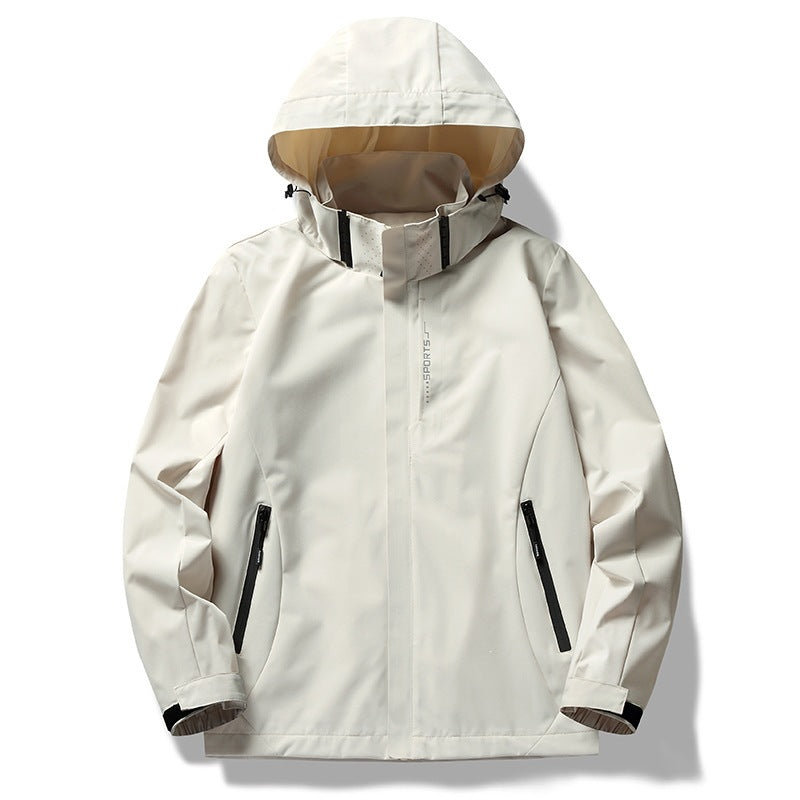 Herren Wasserdichte Softshelljacke mit verstellbarer Kapuze, verschweißten Nähten & wasserfester Front Drune