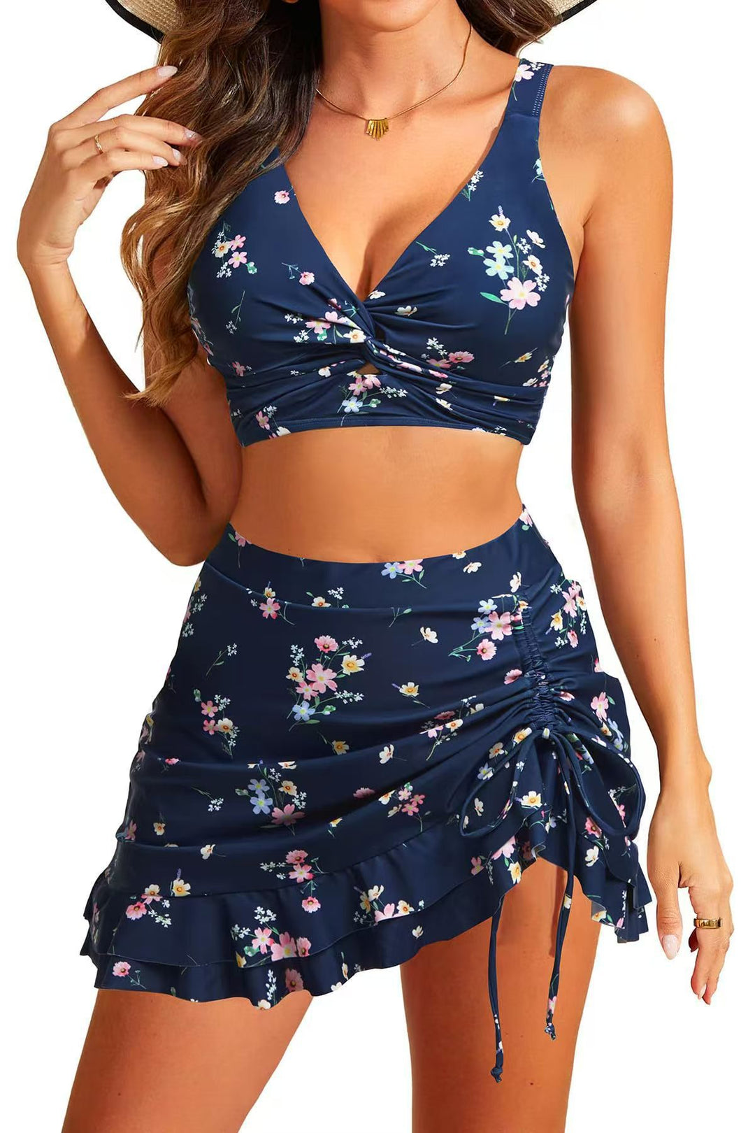 Damen Bikini-Set mit raffiniertem Rüschensaum Drune