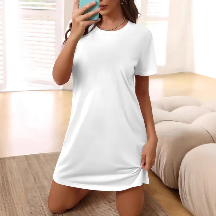 Damen T-Shirt-Kleid im lässigen Schnitt mit Rundhalsausschnitt Drune