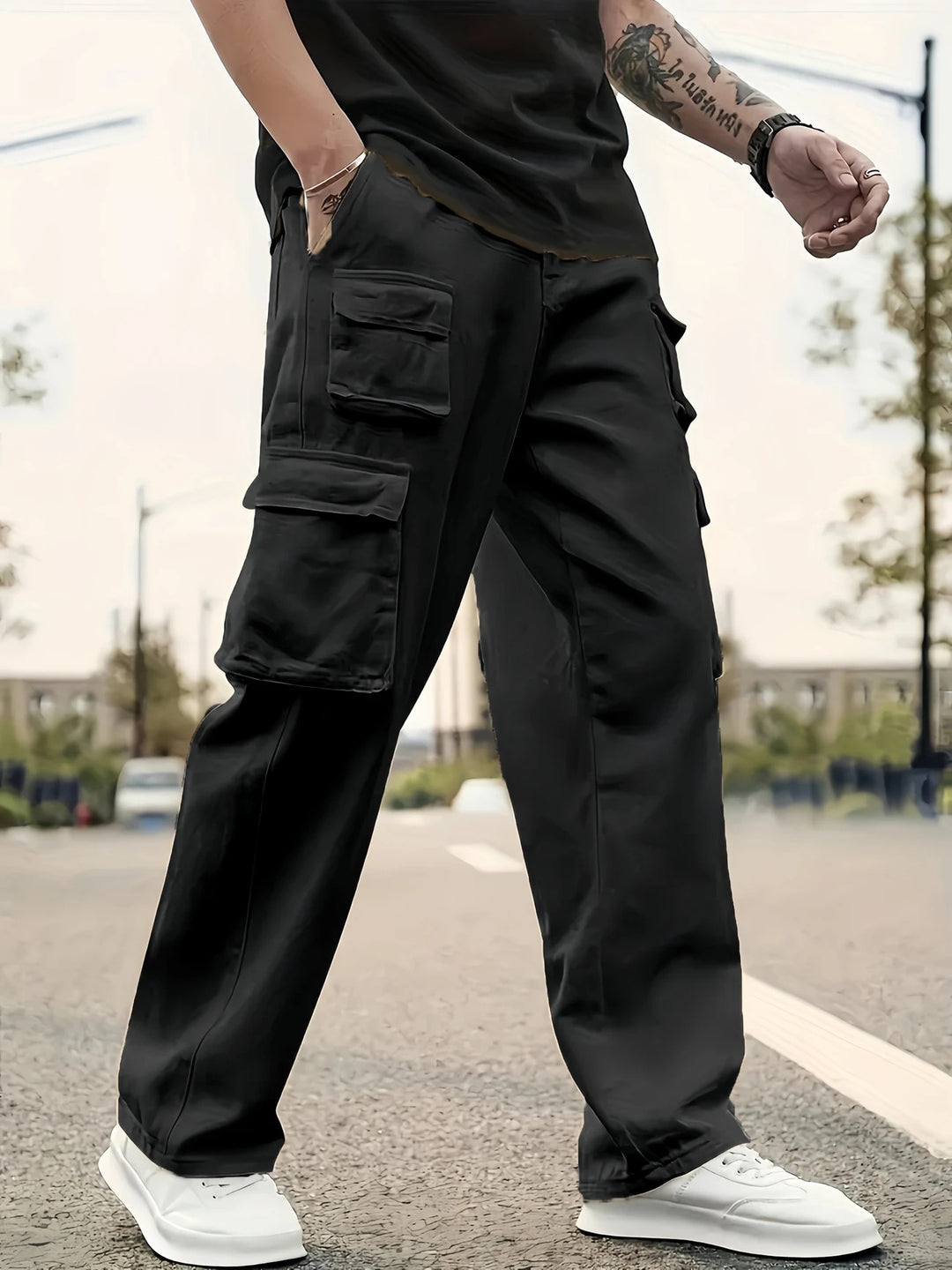 Herren Utility-Cargohose mit mehreren Klapp- und Reißverschlusstaschen Drune
