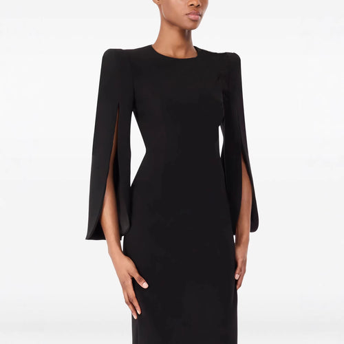 Damen Schlankes Abendkleid mit Cape-Ärmeln und tailliertem Schnitt Drune