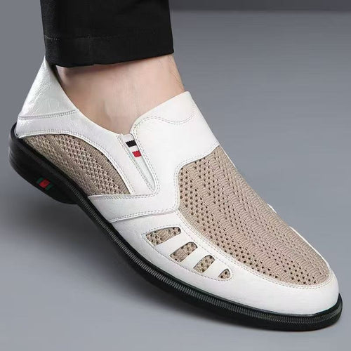 Herren Atmungsaktive Slipper aus Leder Drune
