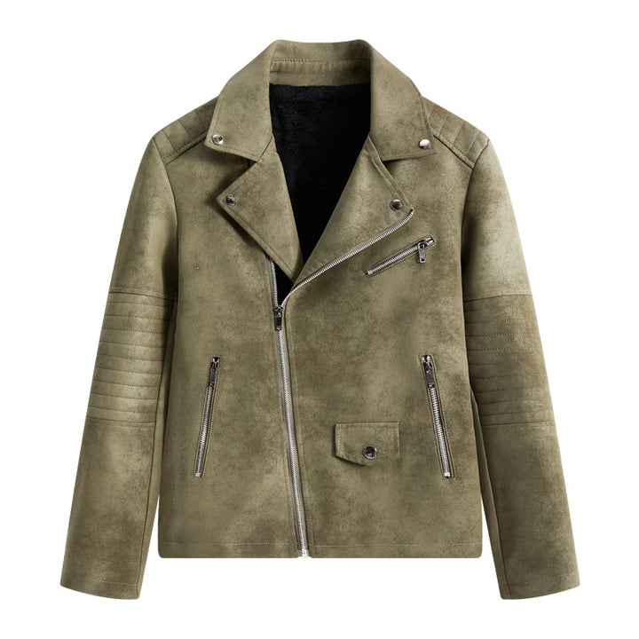 Herren Modische Kunstleder-Blousonjacke Drune