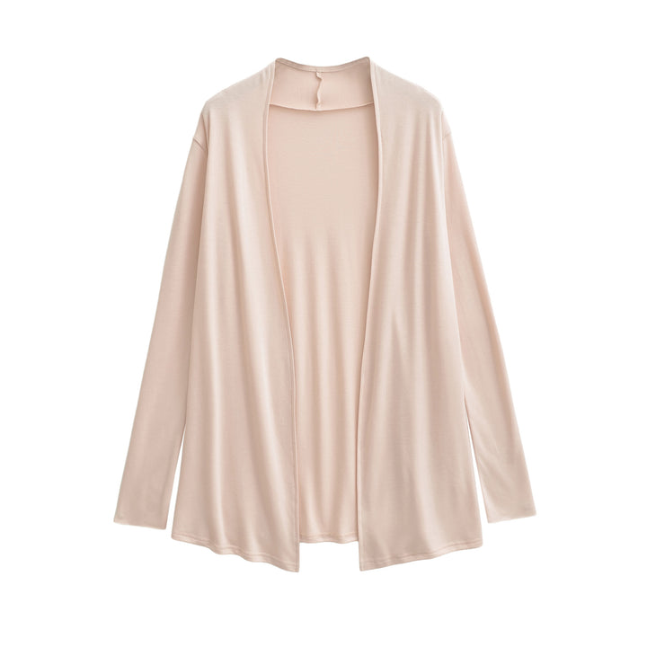 Damen Offener fließender Jersey-Cardigan mit Wasserfallkante Drune