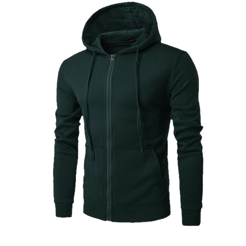 Herren nan schmal geschnittene Zip-Hoodie Jacke mit weichem Fleece-Innenfutter und Kängurutaschen Drune