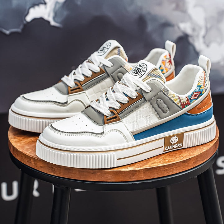 Herren stylische Plateausneaker mit gepolstertem Schaftkragen, geprägten Overlays und griffiger Plattformsohle Drune