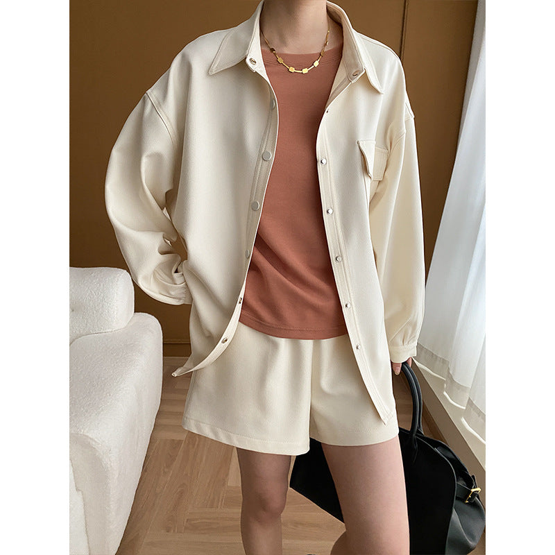 Damen Kurzarmbluse und Shorts-Set Drune