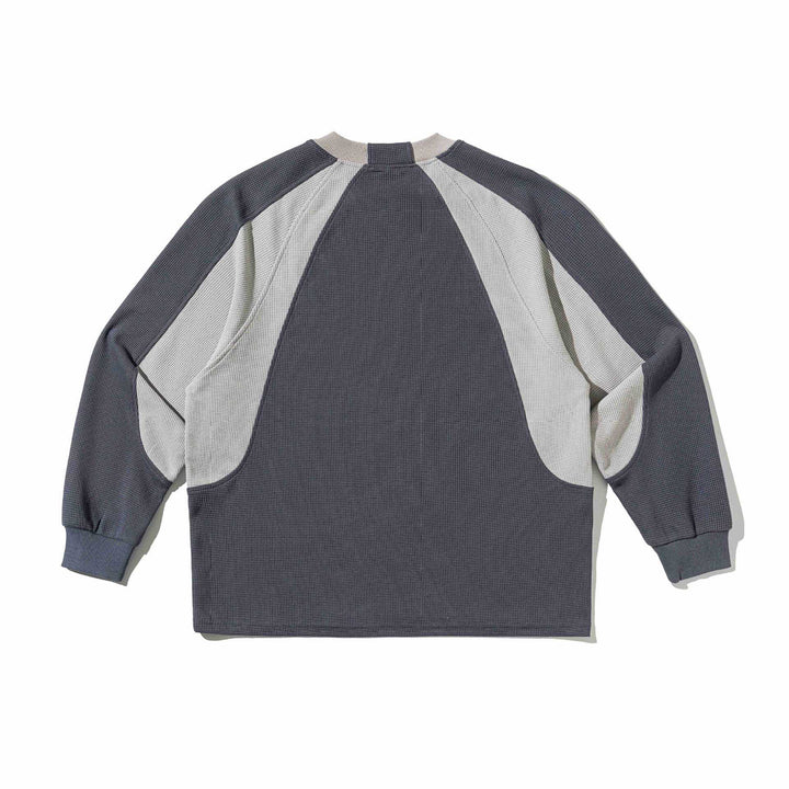 Herren Waffelstruktur-Sweatshirt mit Raglanärmeln und kontrastierenden Einsätzen Drune