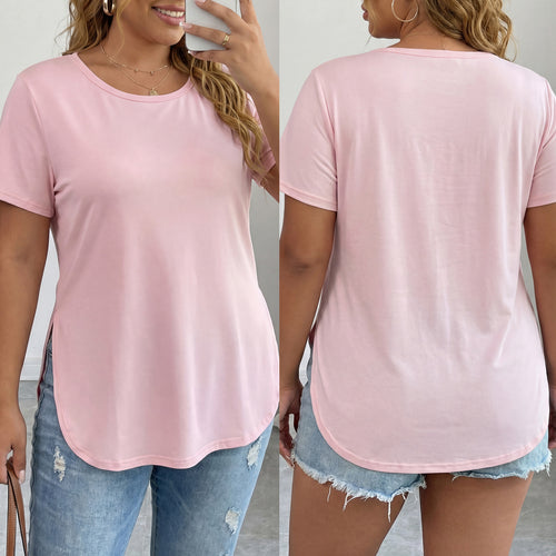 Damen lässiges T-Shirt mit seitlichem Schlitz Drune