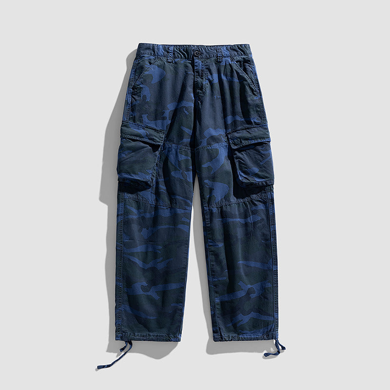Herren Cargohose im Military-Style mit großvolumigen Klappentaschen und verstellbaren Beinabschlüssen Drune