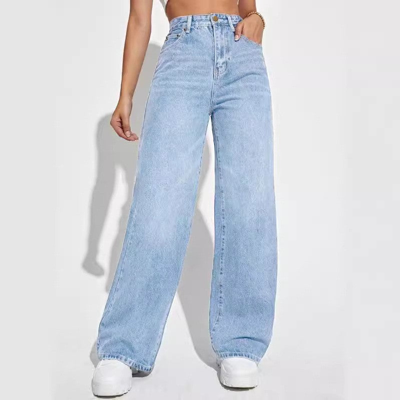 Damen Weit geschnittene Jeans im Vintage-Stil Drune