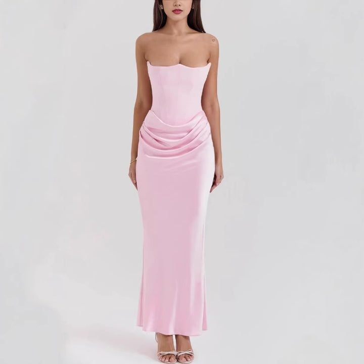 Damen nan trägerloses Korsagen-Abendkleid mit konturierter Miederkonstruktion und eleganter Hüftdrapierung Drune