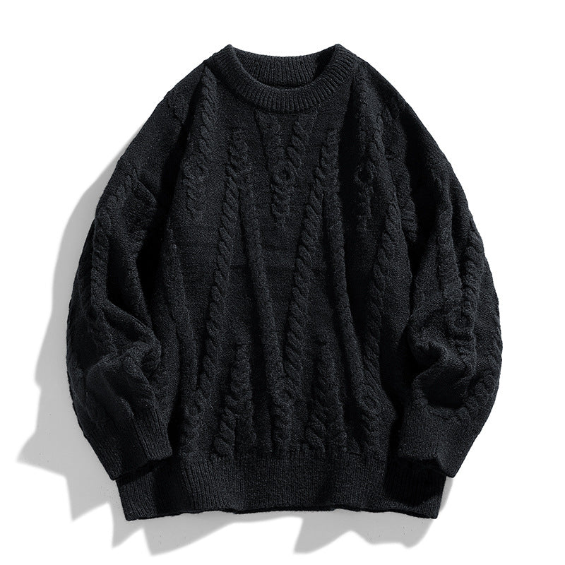 Damen Eleganter Strickpullover mit klassischen Zopfmuster Drune