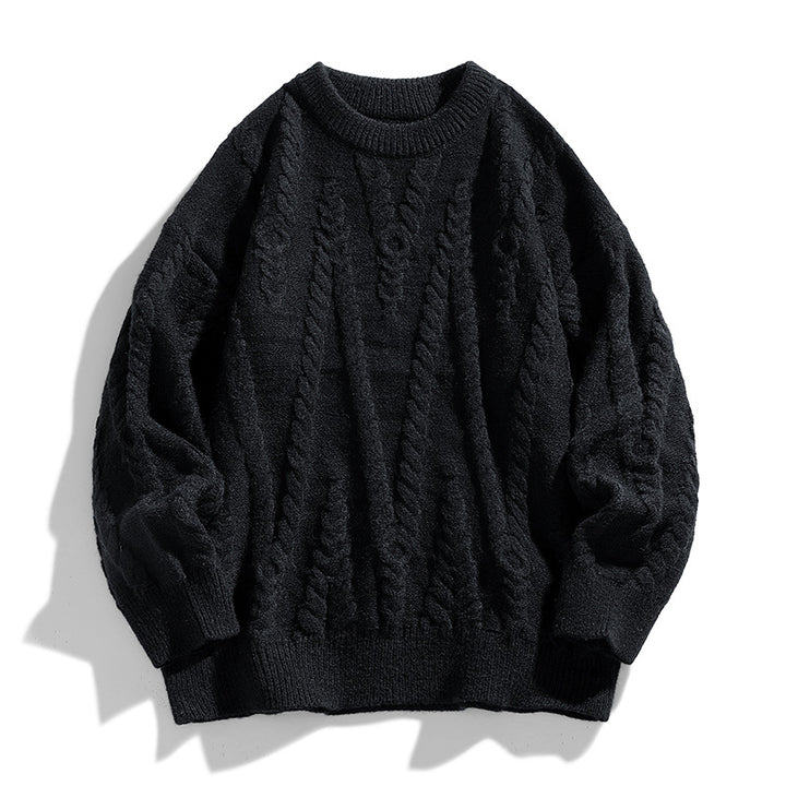 Damen Eleganter Strickpullover mit klassischen Zopfmuster Drune