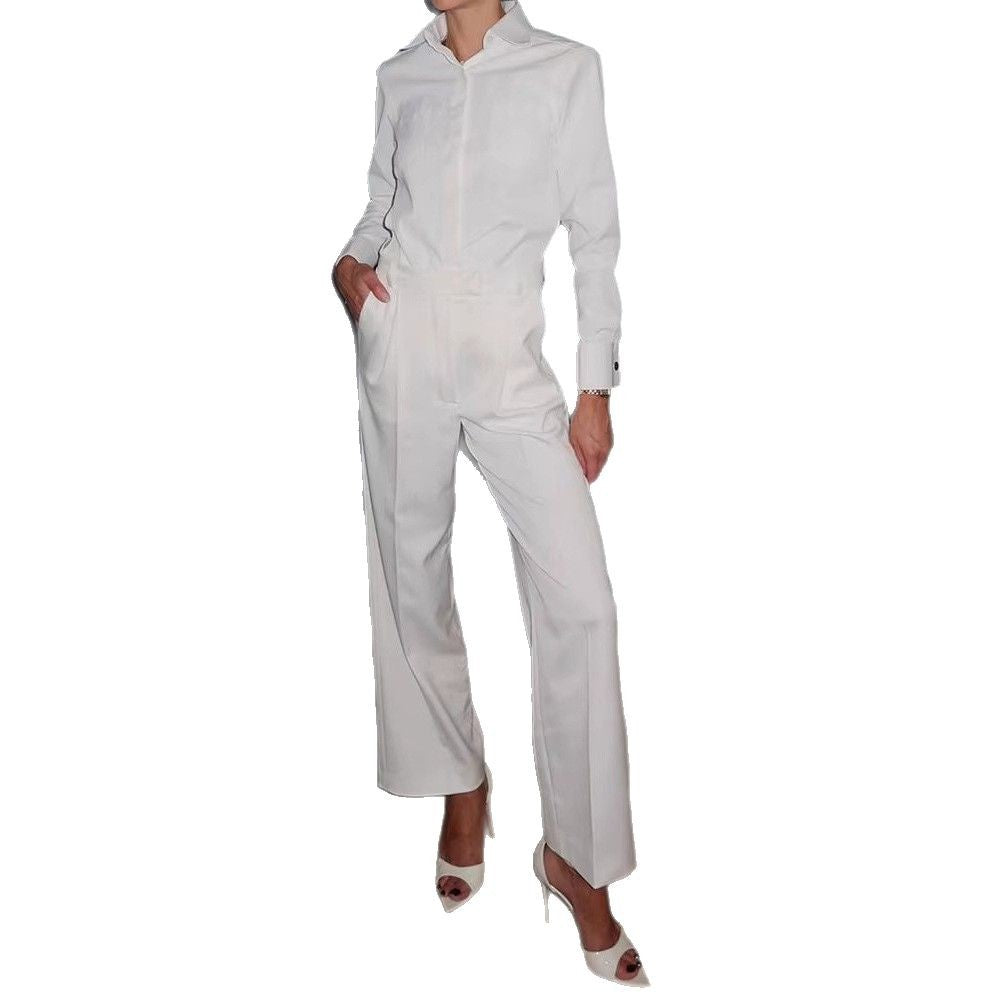Damen Elegantes Oversized Jumpsuit mit Gürtel und weitem Bein Drune