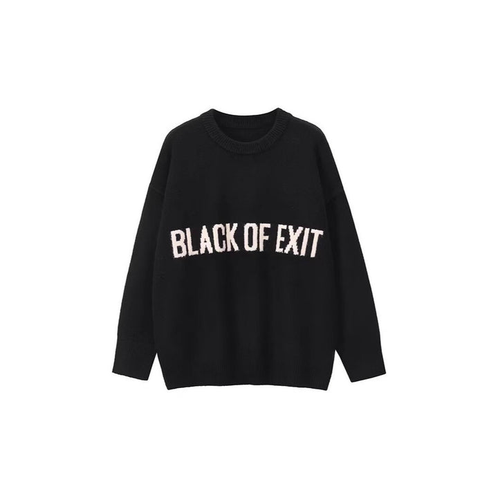 Damen Lässiger Oversized Pullover mit kreativem Schriftzug Drune