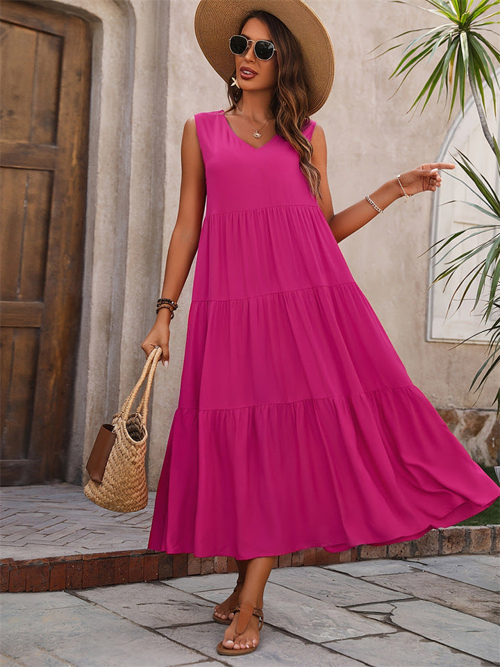 Drune | Spleißkleid mit V-Ausschnitt