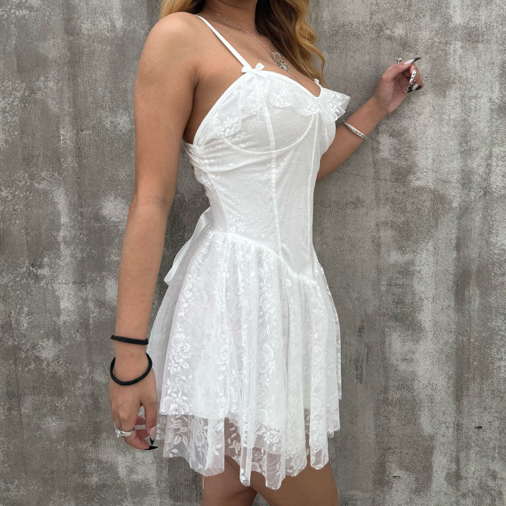 Damen Blumiges Spitzenkleid Drune