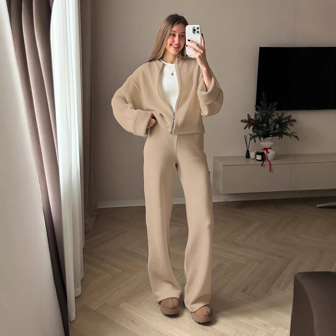 Damen Modisches und bequemes Strick-Ensemble mit weitem Schnitt Drune