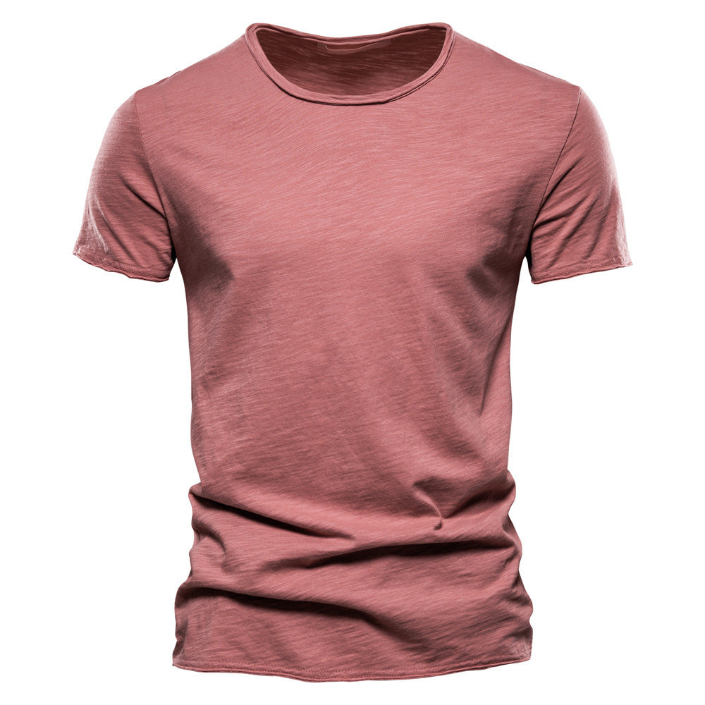 Herren nan leichtes Baumwolljersey Kurzarmshirt mit V-Ausschnitt und schmaler Passform Drune