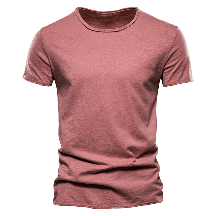 Herren nan leichtes Baumwolljersey Kurzarmshirt mit V-Ausschnitt und schmaler Passform Drune