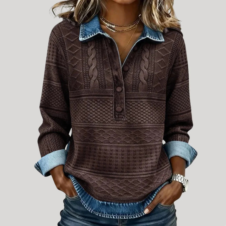 Damen Modische Pullover-Hemd