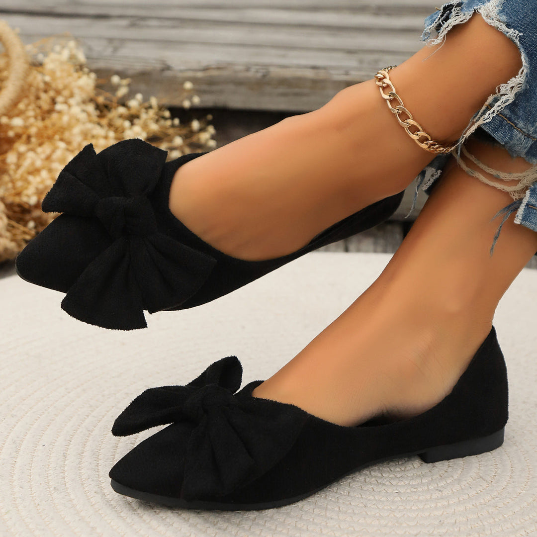 Damen Ballerinas mit eleganter Schleifenapplikation und spitzem Zehenbereich Drune