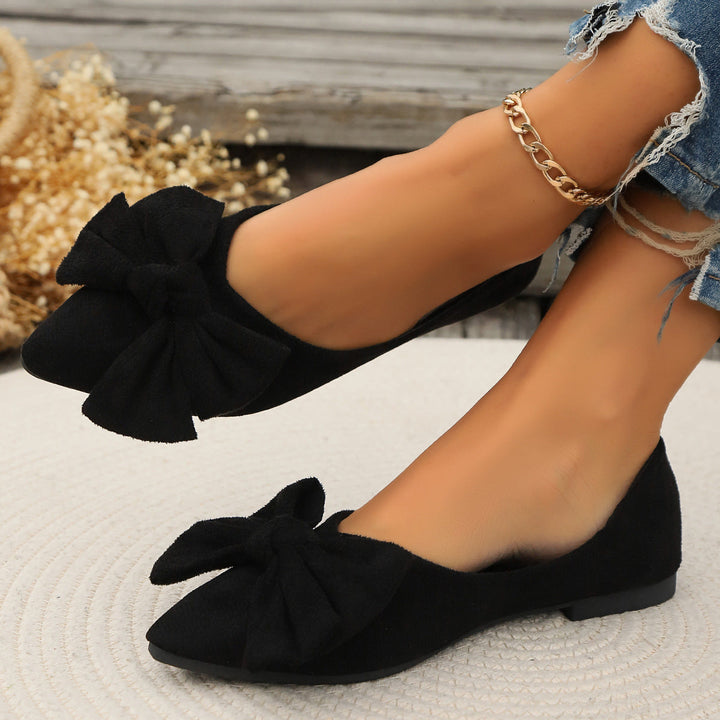 Damen Ballerinas mit eleganter Schleifenapplikation und spitzem Zehenbereich Drune
