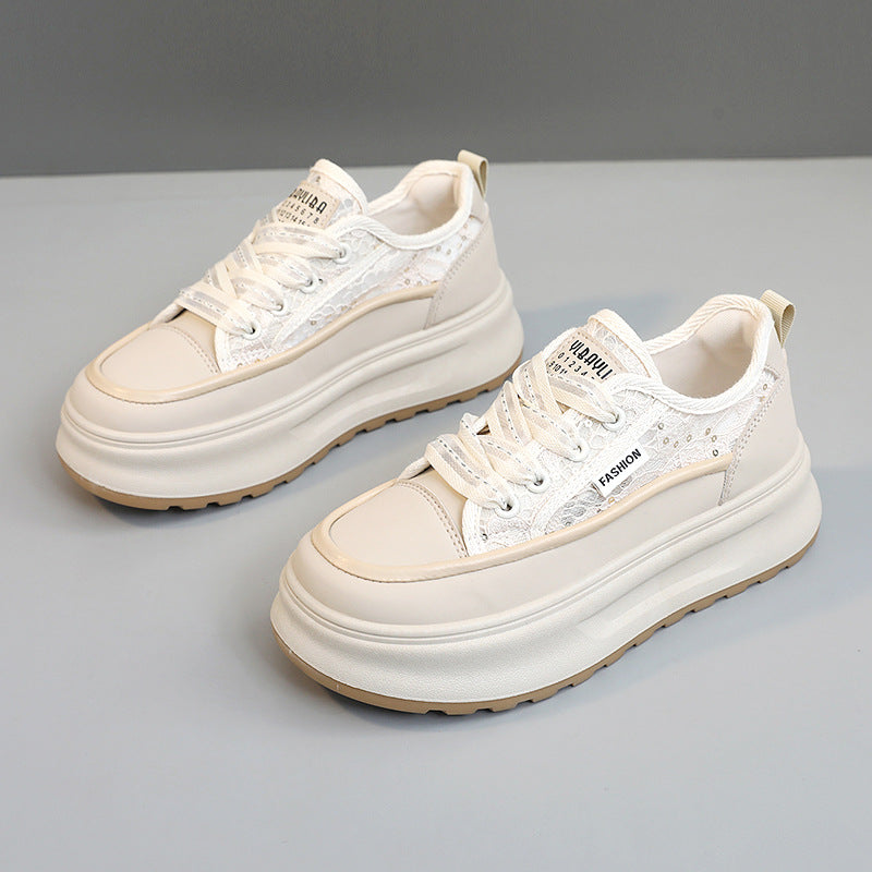 Damen modische Plateau Sneakers mit atmungsaktiver Mesh-Oberfläche und komfortabler Dämpfung Drune
